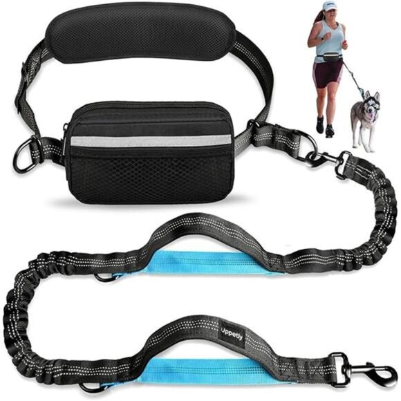 Hands Free Dog Running Leash with Zipper Pouch, Dual Handle, Elastic Bungees - Picture 7 of 7
